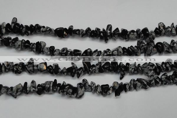 CCH227 34 inches 5*8mm snowflake obsidian chips gemstone beads wholesale