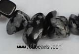 CCH299 34 inches 8*12mm snowflake obsidian chips gemstone beads wholesale