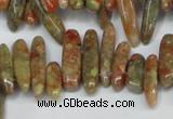 CCH342 15.5 inches 5*20mm New unakite chips gemstone beads wholesale