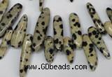 CCH344 15.5 inches 5*20mm dalmatian jasper chips beads wholesale