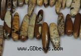 CCH345 15.5 inches 5*20mm picture jasper chips beads wholesale