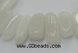 CCH407 15.5 inches 6*18mm - 10*22mm white jade chips beads