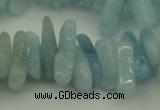 CCH603 15.5 inches 3*12mm - 4*16mm aquamarine chips gemstone beads