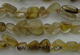 CCH673 15.5 inches 4*6mm - 5*8mm golden rutilated quartz chips beads