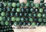 CCJ339 15.5 inches 10mm faceted round China green jade beads