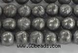 CCJ350 15.5 inches 8mm carved round plated China jade beads