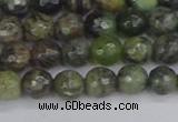 CCJ421 15.5 inches 6mm faceted round dendritic green jade beads