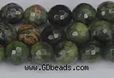 CCJ422 15.5 inches 8mm faceted round dendritic green jade beads