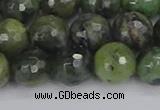 CCJ424 15.5 inches 12mm faceted round dendritic green jade beads