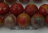 CCJ464 15.5 inches 12mm faceted round colorful jasper beads