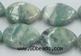 CCJ52 15.5 inches 18*25mm flat teardrop African jade gemstone beads