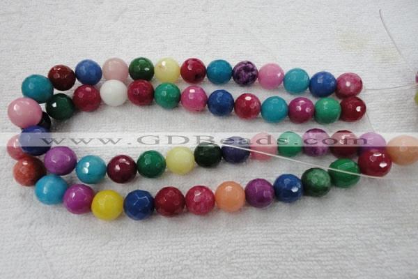 CCN1001 15.5 inches 4mm faceted round multi colored candy jade beads