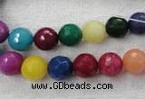 CCN1002 15.5 inches 6mm faceted round multi colored candy jade beads