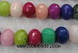 CCN1011 15.5 inches 8*12mm faceted rondelle multi colored candy jade beads