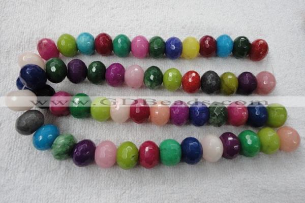 CCN1011 15.5 inches 8*12mm faceted rondelle multi colored candy jade beads