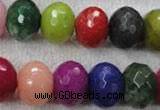 CCN1015 15.5 inches 13*18mm faceted rondelle multi colored candy jade beads