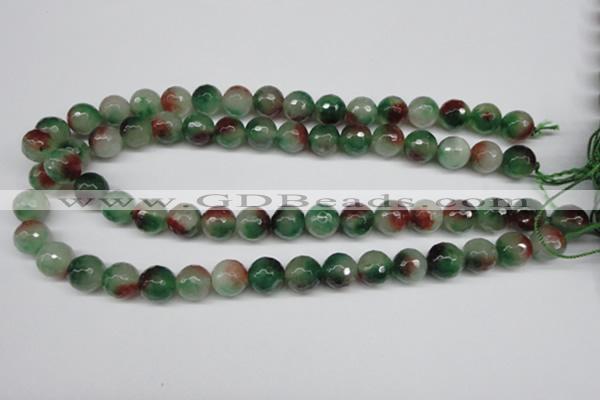 CCN1305 15.5 inches 12mm faceted round rainbow candy jade beads