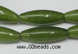 CCN134 15.5 inches 10*30mm rice candy jade beads wholesale