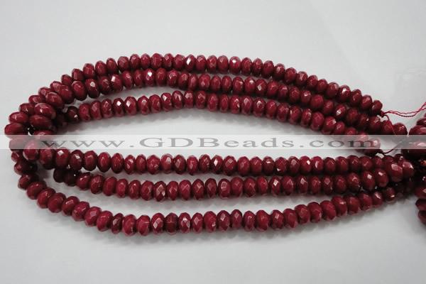 CCN1354 15.5 inches 6*10mm faceted rondelle candy jade beads