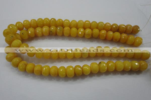 CCN1396 15.5 inches 10*14mm faceted rondelle candy jade beads