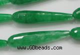 CCN1668 15.5 inches 8*40mm faceted teardrop candy jade beads wholesale