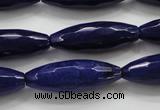 CCN1695 15.5 inches 10*30mm faceted rice candy jade beads wholesale