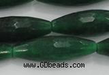 CCN1721 15.5 inches 10*30mm faceted rice candy jade beads