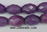 CCN181 15.5 inches 13*18mm faceted rice candy jade beads