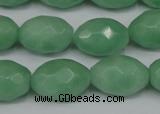 CCN183 15.5 inches 13*18mm faceted rice candy jade beads