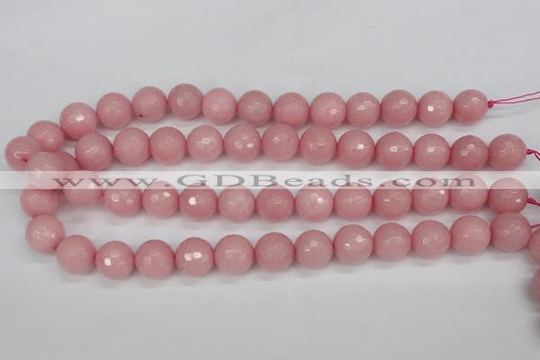 CCN1835 15 inches 14mm faceted round candy jade beads wholesale