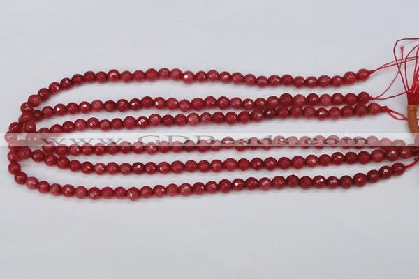 CCN1840 15 inches 4mm faceted round candy jade beads wholesale