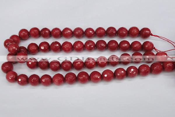 CCN1845 15 inches 14mm faceted round candy jade beads wholesale