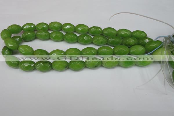 CCN185 15.5 inches 13*18mm faceted rice candy jade beads