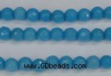 CCN1871 15 inches 6mm faceted round candy jade beads wholesale