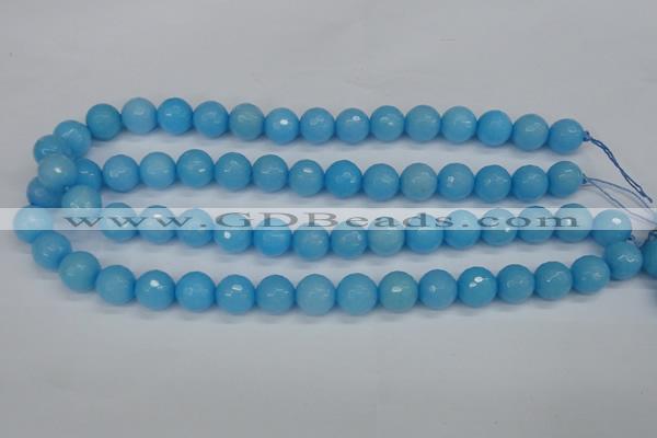 CCN1874 15 inches 12mm faceted round candy jade beads wholesale