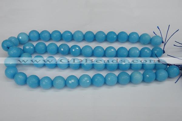 CCN1875 15 inches 14mm faceted round candy jade beads wholesale