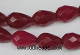 CCN191 15.5 inches 10*14mm faceted teardrop candy jade beads