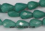 CCN193 15.5 inches 10*14mm faceted teardrop candy jade beads