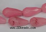 CCN196 15.5 inches 10*20mm faceted teardrop candy jade beads