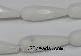 CCN197 15.5 inches 10*30mm faceted teardrop candy jade beads