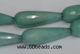 CCN199 15.5 inches 10*30mm faceted teardrop candy jade beads