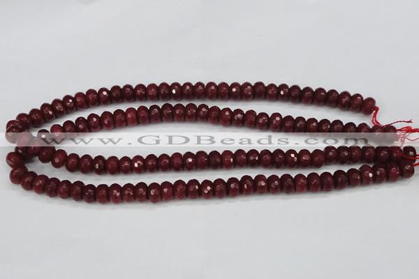 CCN1991 15 inches 6*10mm faceted rondelle candy jade beads wholesale