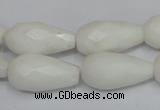 CCN201 15.5 inches 12*22mm faceted teardrop candy jade beads