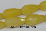 CCN202 15.5 inches 12*22mm faceted teardrop candy jade beads