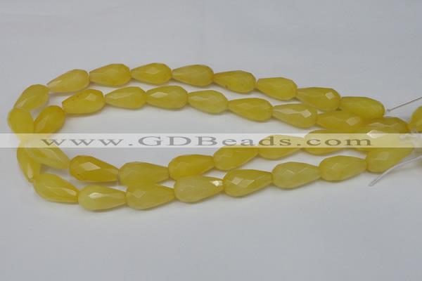 CCN202 15.5 inches 12*22mm faceted teardrop candy jade beads