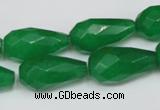 CCN204 15.5 inches 12*22mm faceted teardrop candy jade beads