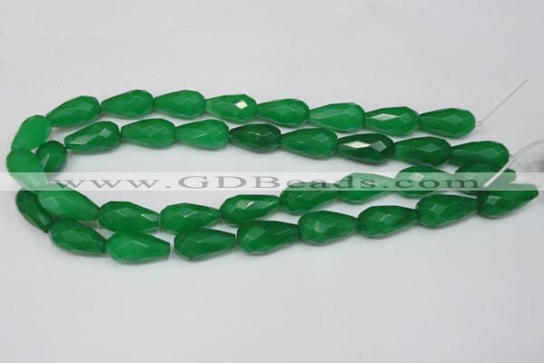 CCN204 15.5 inches 12*22mm faceted teardrop candy jade beads