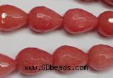 CCN2140 15.5 inches 12*16mm faceted teardrop candy jade beads