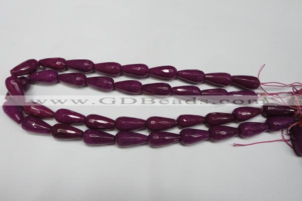 CCN2148 15.5 inches 10*20mm faceted teardrop candy jade beads