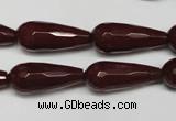 CCN2154 15.5 inches 10*25mm faceted teardrop candy jade beads